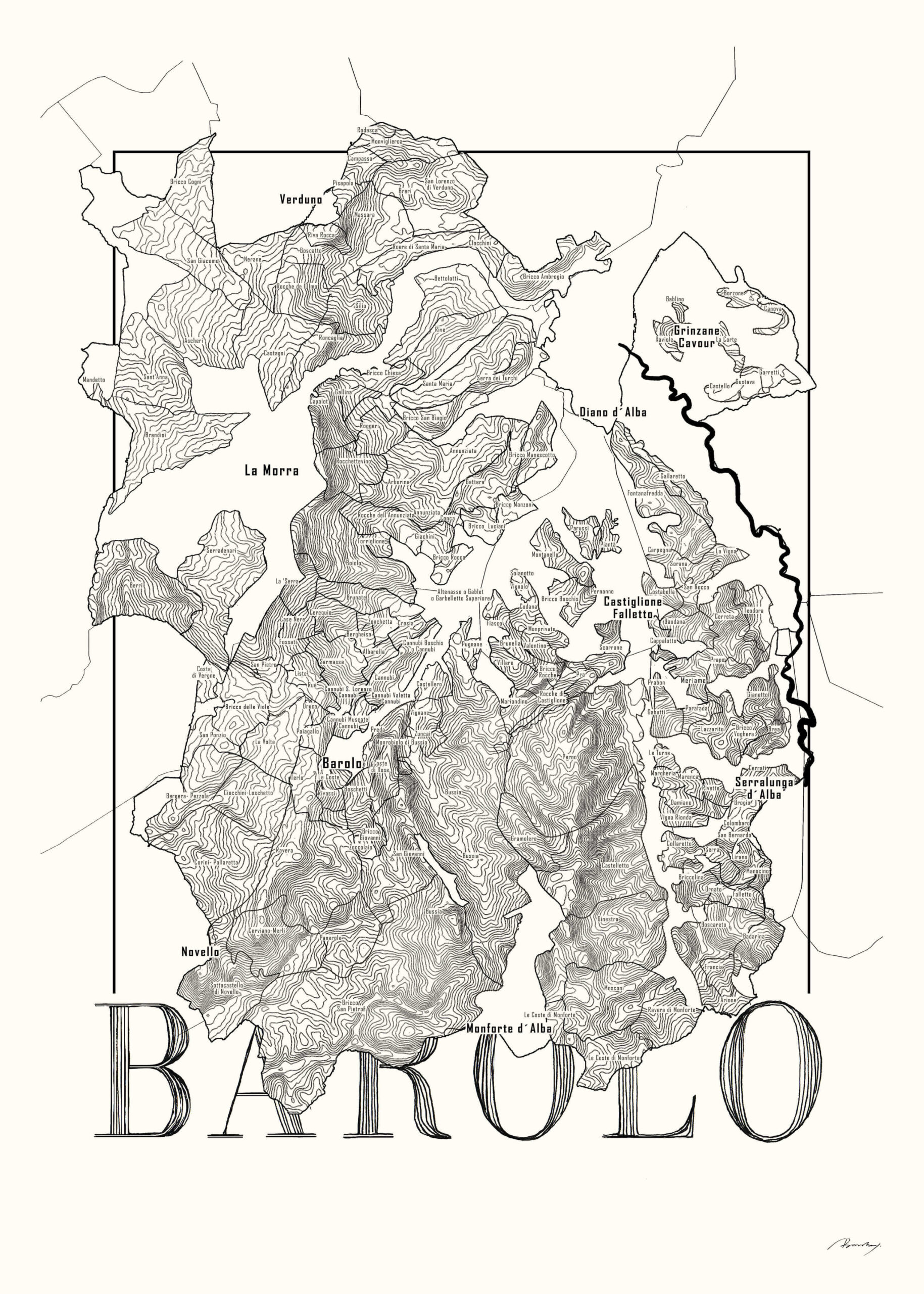 Barolo Vinkort – 50×70 cm