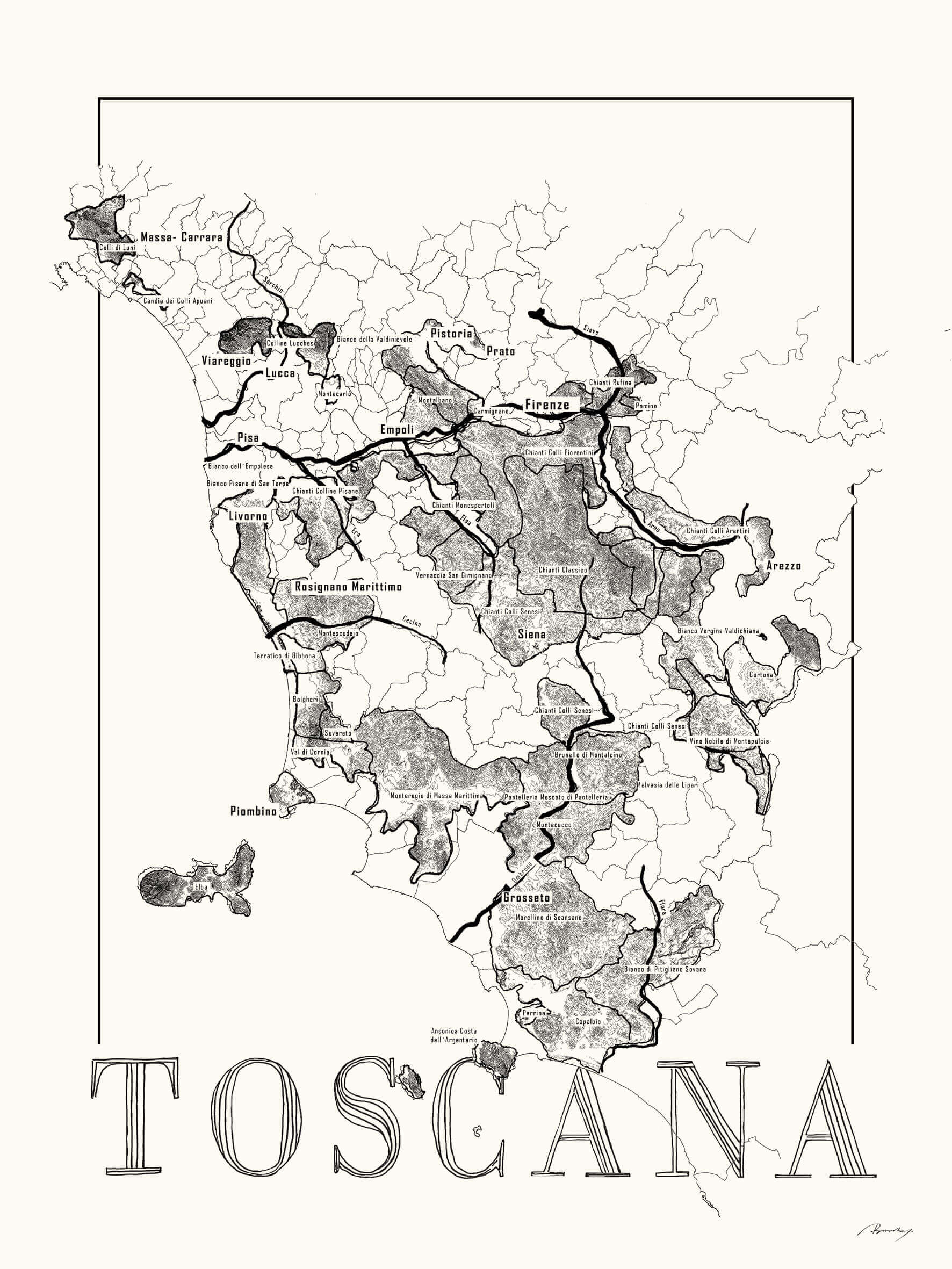 Toscana Vinkort – 30×40 cm