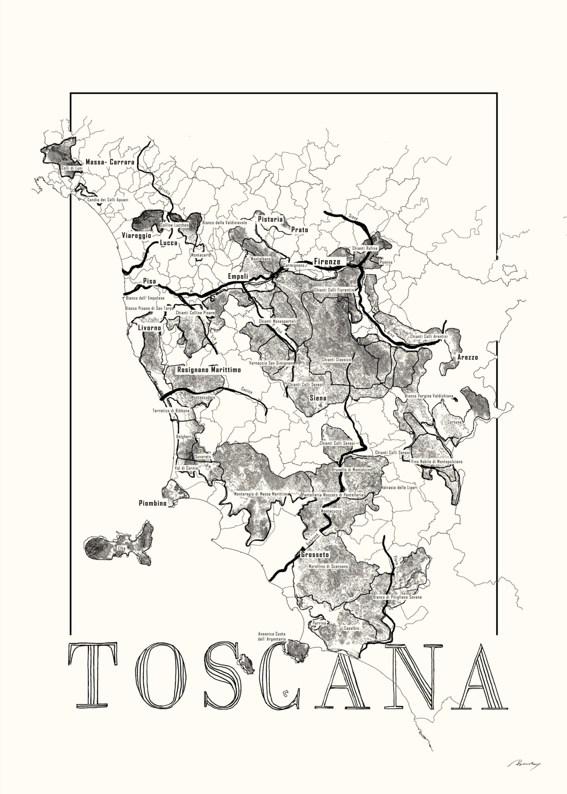 Toscana Vinkort – 50×70 cm