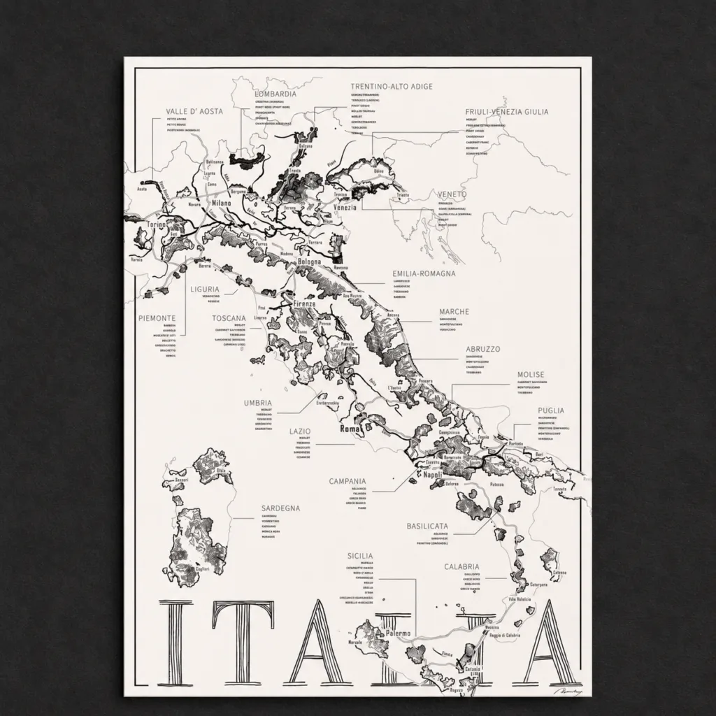Italian Wine List 50×70 cm