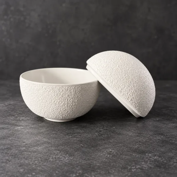 Bowl with lid Vulcanic white - RD18521