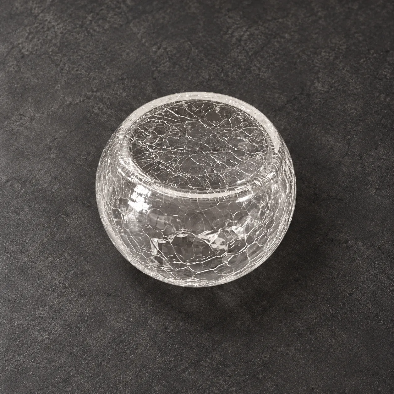 Crackled glass ShApes orb transp. - RD23009