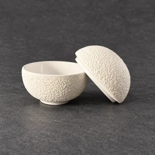 Vulcanic ball bowl with lid white medium - RD18530