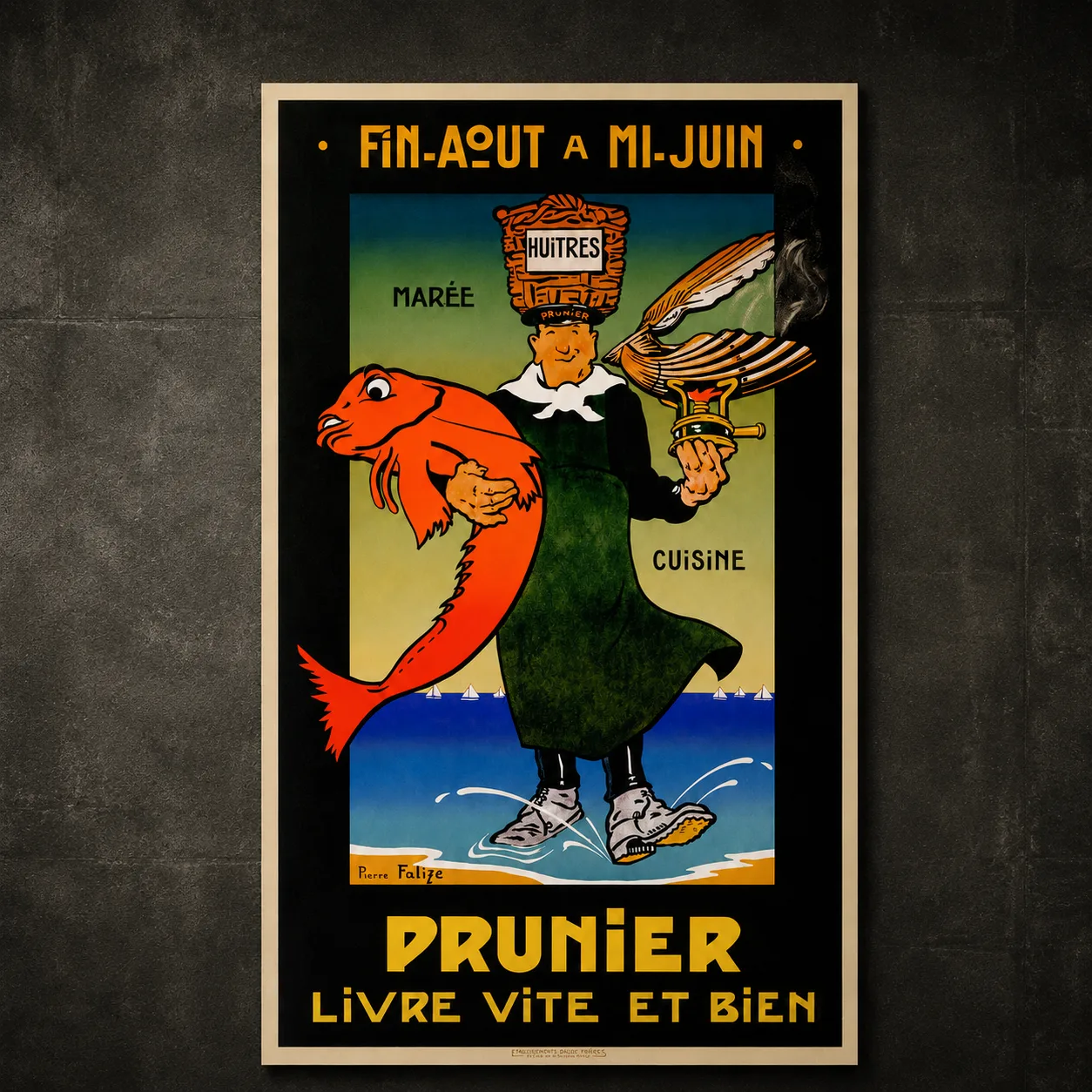 Prunier Huitres Maree Cuisine - 96,5 x 132 cm