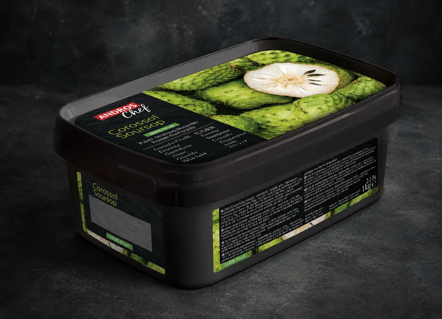 Graviola (soursop) - 100% puré - frossen - 1kg - ANDROS CHEF - (50096200)