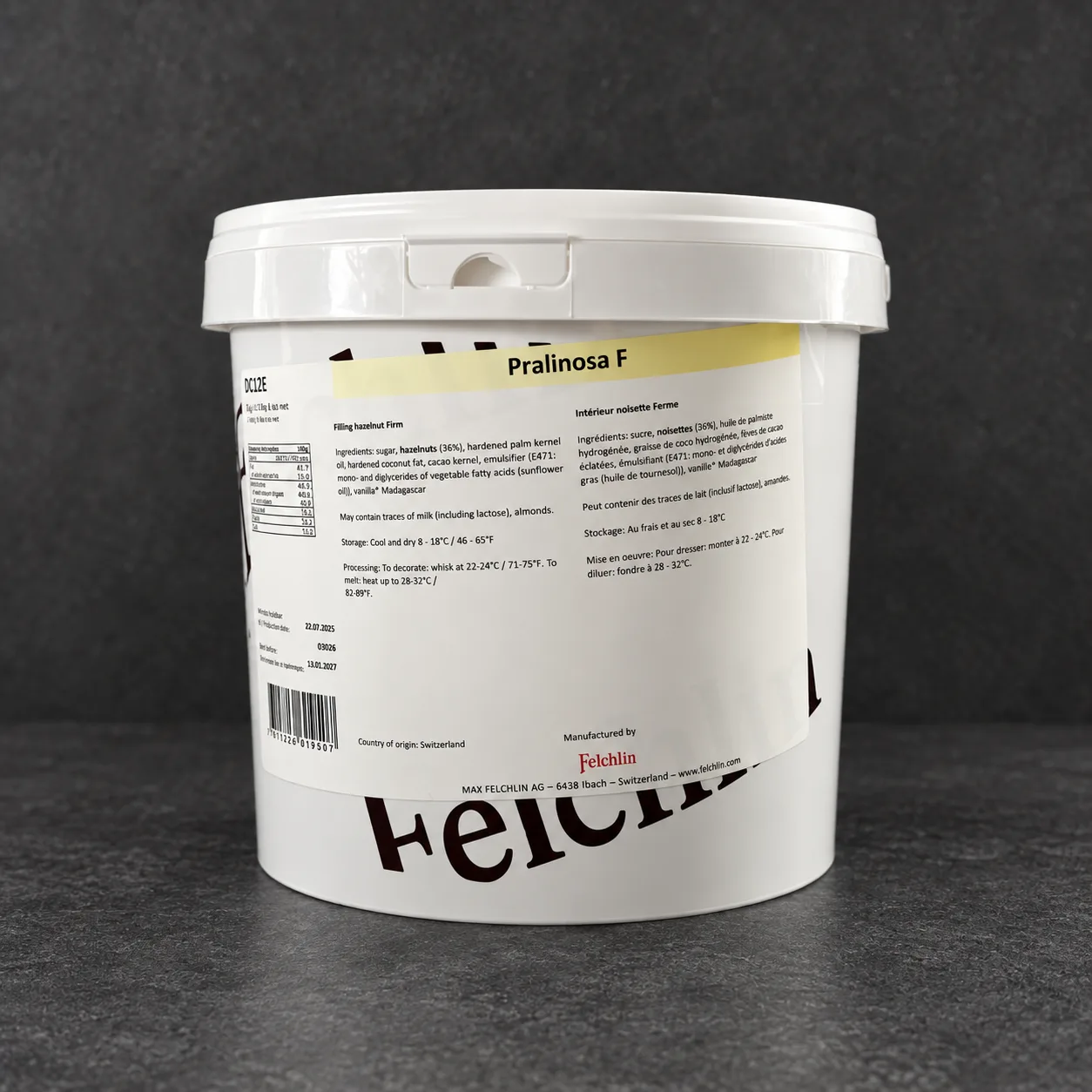 Pralinosa F - Hasselnødde fyld - 6 kg