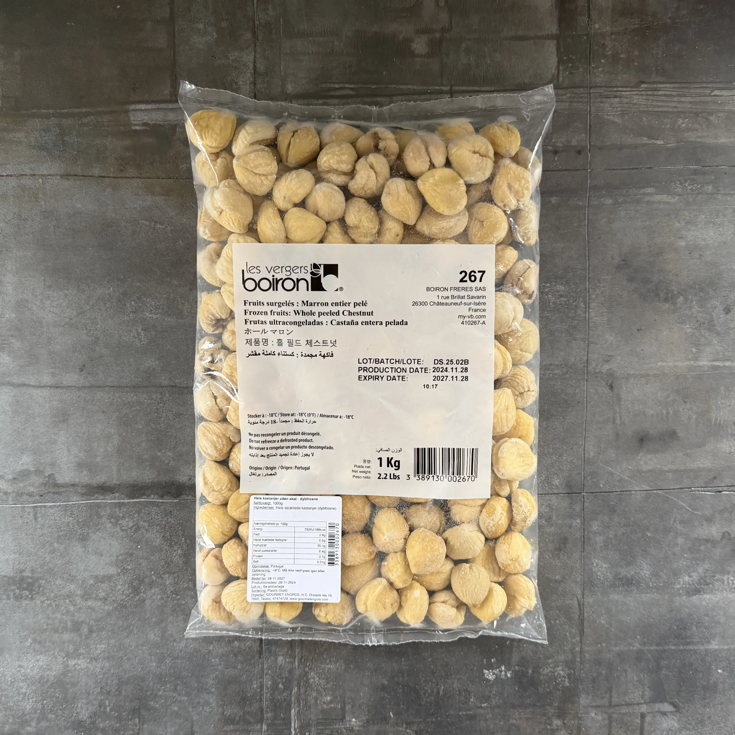 Whole chestnuts without shell – frozen – 1000g - Image 2