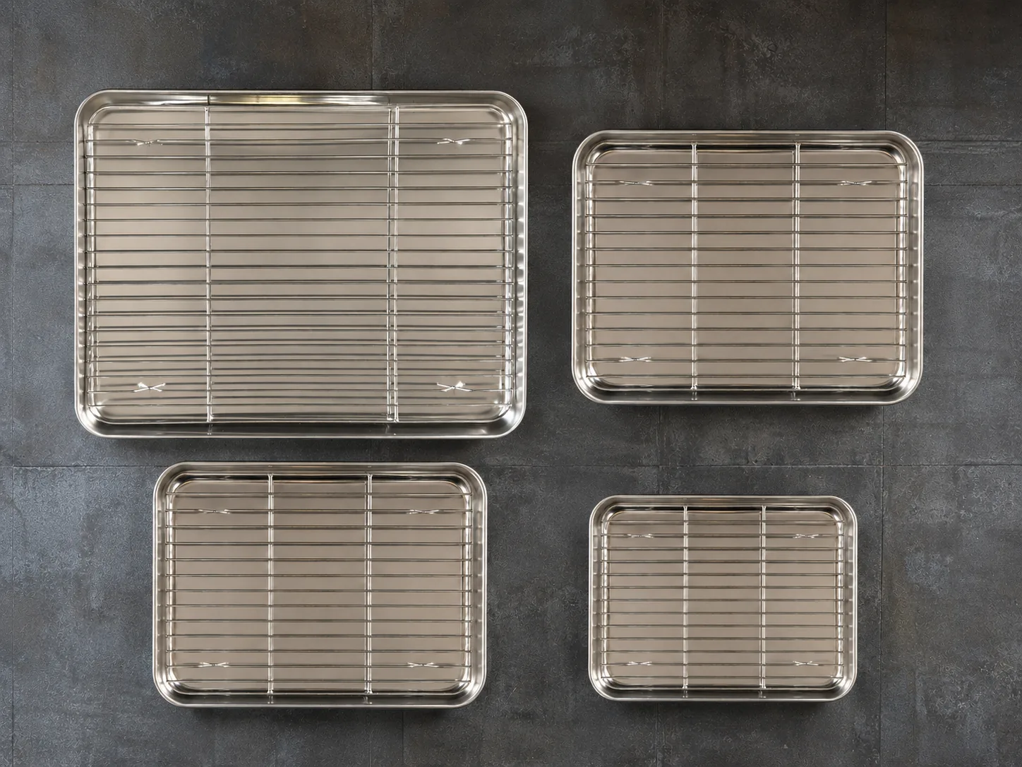 Stainless steel Tray – Square with rack